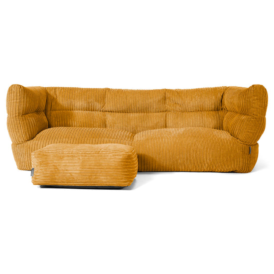 The 3 Seater Albert Sofa Bean Bag 2.0 - Cord Golden Honey 02