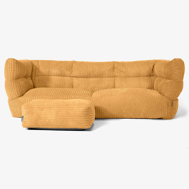 The 3 Seater Albert Sofa Bean Bag 2.0 - Cord Golden Honey 02