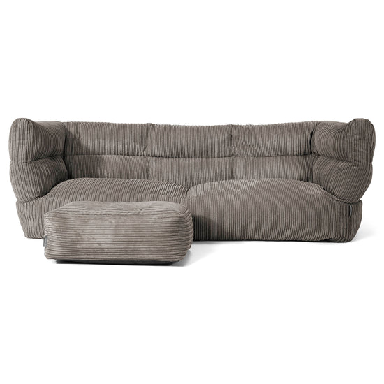 The 3 Seater Albert Sofa Bean Bag 2.0 - Cord Graphite Grey 02