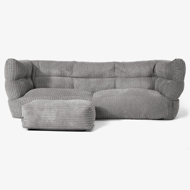 The 3 Seater Albert Sofa Bean Bag 2.0 - Cord Graphite Grey 02
