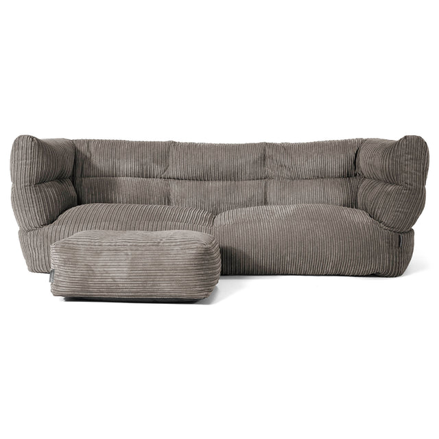 The 3 Seater Albert Sofa Bean Bag 2.0 - Cord Graphite Grey 02