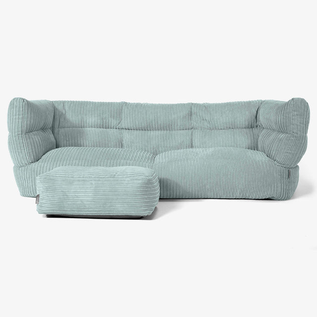 The 3 Seater Albert Sofa Bean Bag 2.0 - Cord Mint Green 02