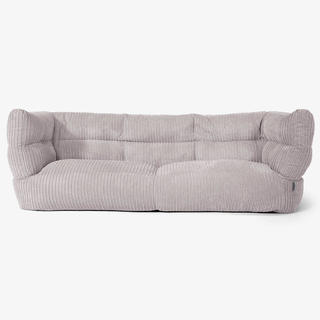 The 3 Seater Albert Sofa Bean Bag 2.0 - Cord Silver Grey 01