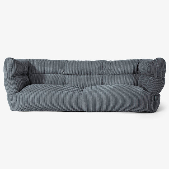 The 3 Seater Albert Sofa Bean Bag 2.0 - Cord Slate Grey 01