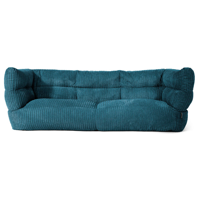 The 3 Seater Albert Sofa Bean Bag 2.0 - Cord Teal Blue 01