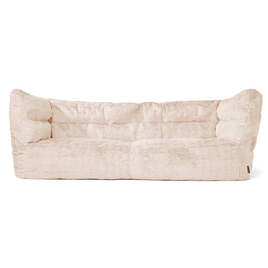 The 3 Seater Albert Sofa Bean Bag 2.0 - Fluffy Faux Fur Rabbit White 01
