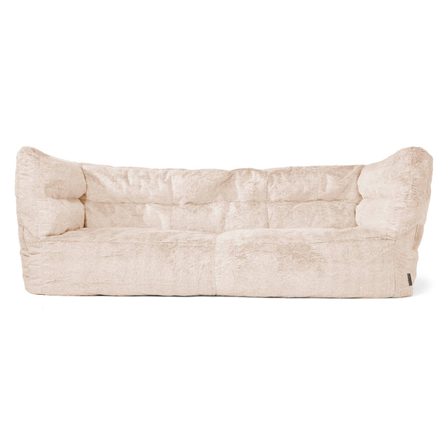 The 3 Seater Albert Sofa Bean Bag 2.0 - Fluffy Faux Fur Rabbit White 01