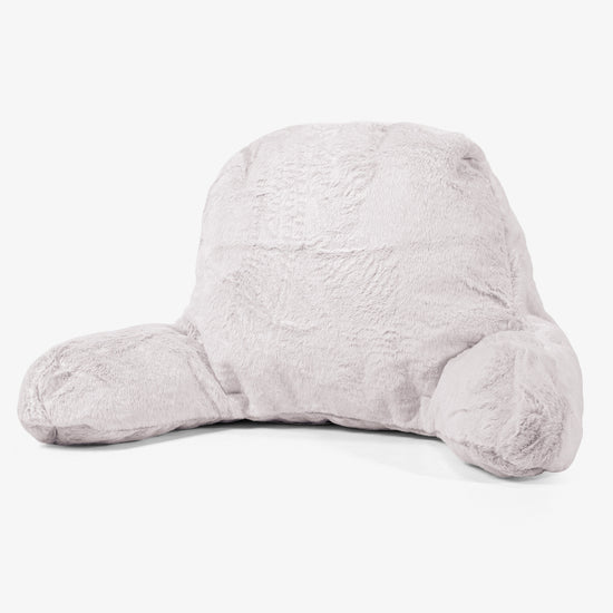 High Back Support Cuddle Cushion - Faux Rabbit Fur Dusty Pink 01