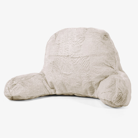 High Back Support Cuddle Cushion - Faux Rabbit Fur Golden Brown 01