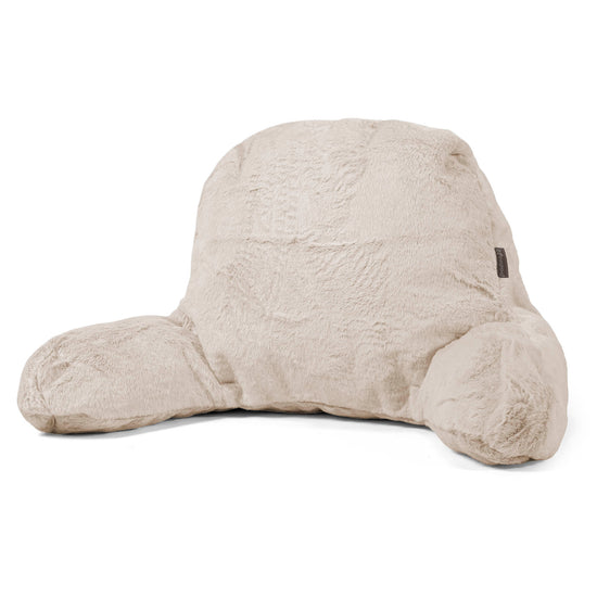 High Back Support Cuddle Cushion - Faux Rabbit Fur Golden Brown 01