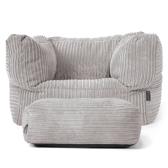 Albert Bean Bag Armchair - Cord Aluminium Silver 02