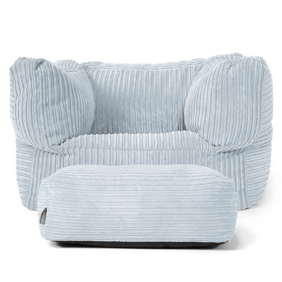 Albert Bean Bag Armchair - Cord Baby Blue 02