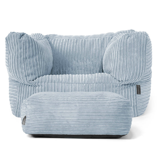 Albert Bean Bag Armchair - Cord Baby Blue 02