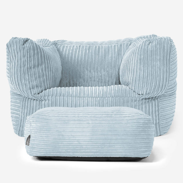 Albert Bean Bag Armchair - Cord Baby Blue 02