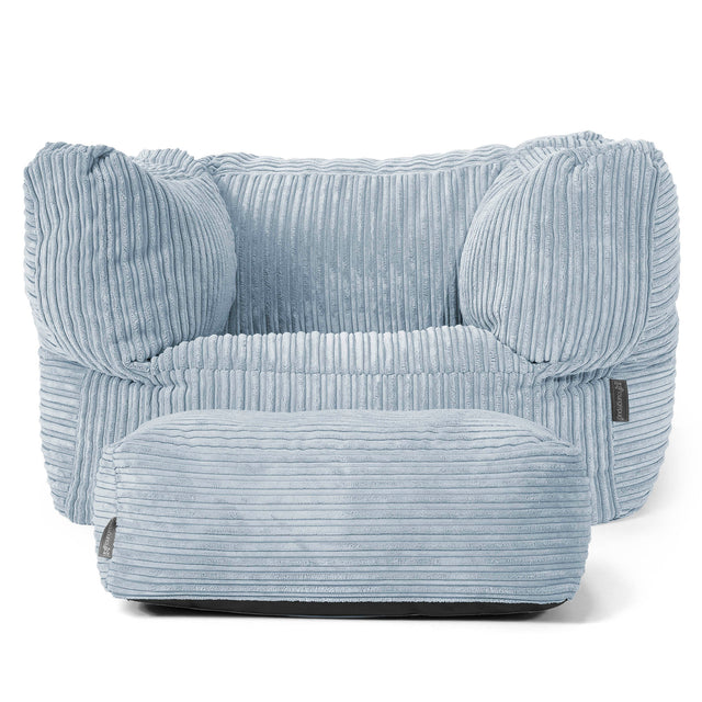Albert Bean Bag Armchair - Cord Baby Blue 02