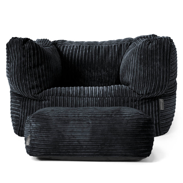 Albert Bean Bag Armchair - Cord Black 02