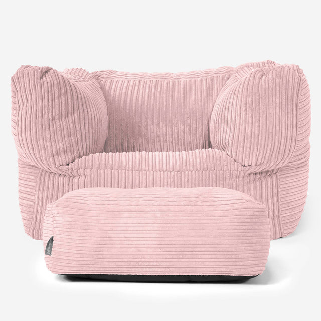Albert Bean Bag Armchair - Cord Blush Pink 02