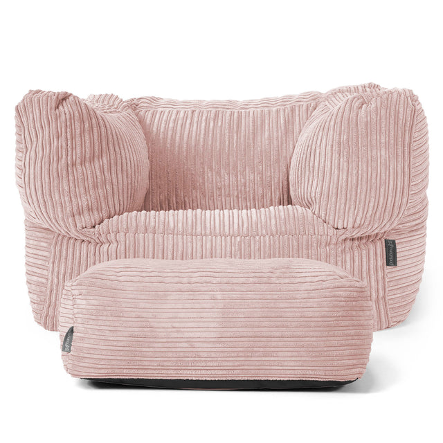 Albert Bean Bag Armchair - Cord Blush Pink 02