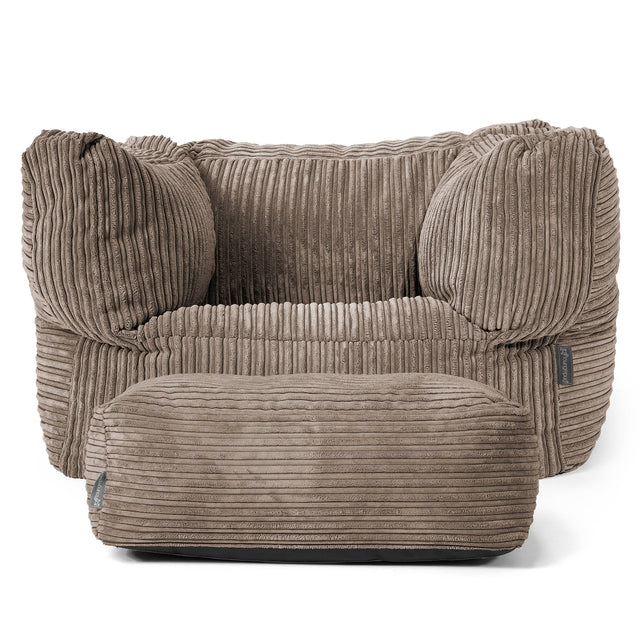 Albert Bean Bag Armchair - Cord Dovetail Grey 02