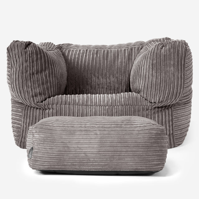 Albert Bean Bag Armchair - Cord Graphite Grey 02