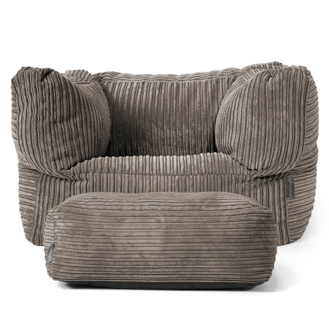 Albert Bean Bag Armchair - Cord Graphite Grey 02