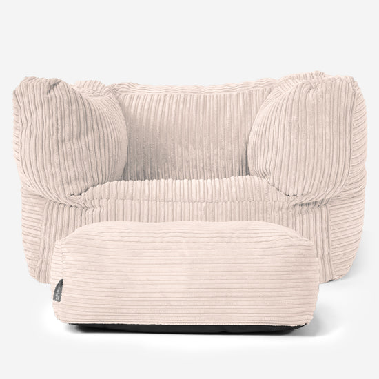 Albert Bean Bag Armchair - Cord Ivory 02