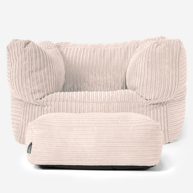 Albert Bean Bag Armchair - Cord Ivory 02