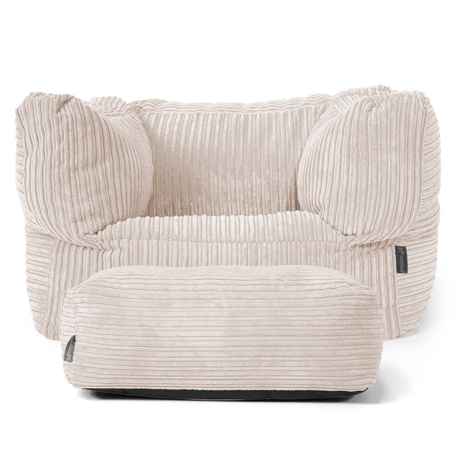 Albert Bean Bag Armchair - Cord Ivory 02