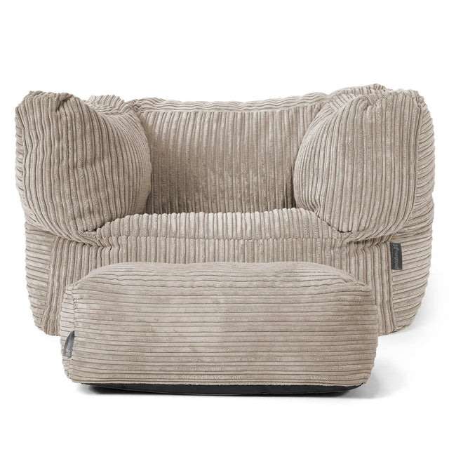 Albert Bean Bag Armchair - Cord Mink 02