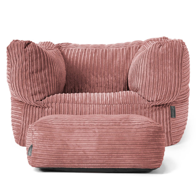 Albert Bean Bag Armchair - Cord Peach 02