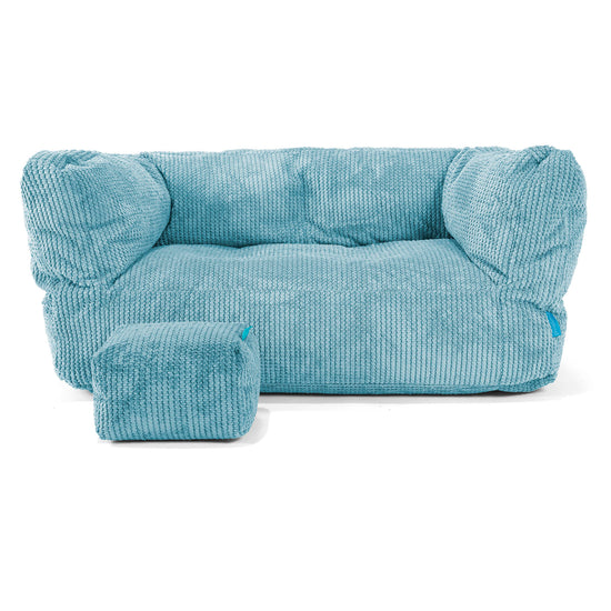 Albert Kids Sofa Bean Bag 2-6 yr - Pom Pom Aegean Blue 02