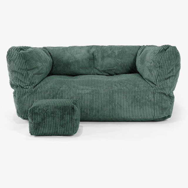 Albert Kids Sofa Bean Bag 2-6 yr - Pom Pom Emerald Green 02
