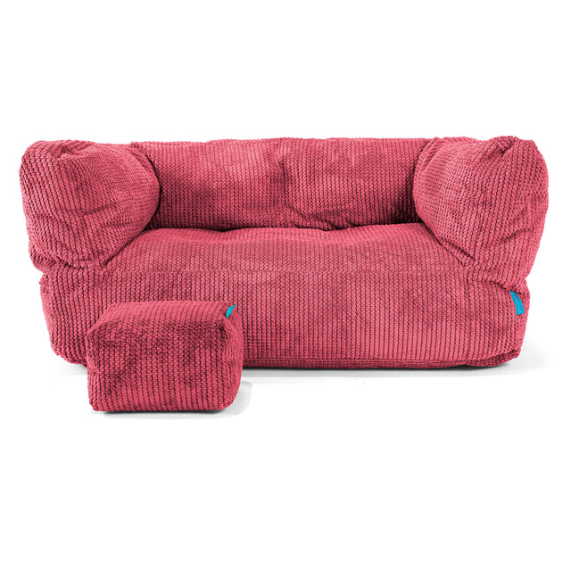 Albert Kids Sofa Bean Bag 2-6 yr - Pom Pom Pastel Red 02
