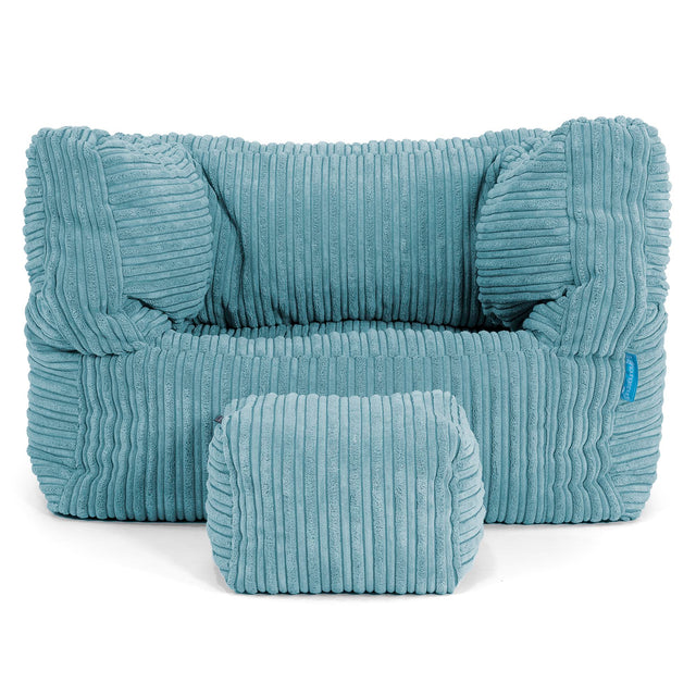 Albert Children's Bean Bag Armchair for Toddlers 1-3 yr - Cord Aegean Blue 03