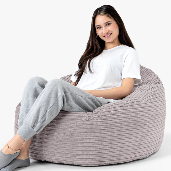 Archi Bean Bag Chair - Cord Silver Grey 02