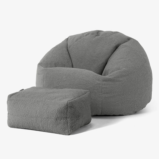 Classic Bean Bag Chair - Boucle Grey 02