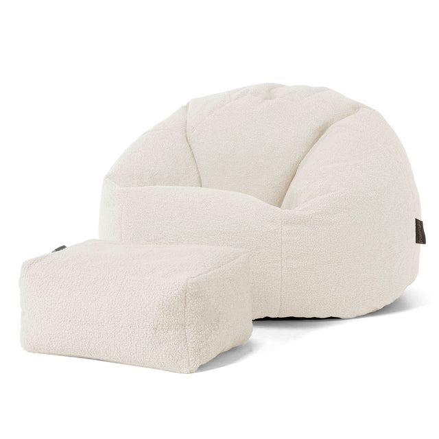 Classic Bean Bag Chair - Boucle Ivory 02