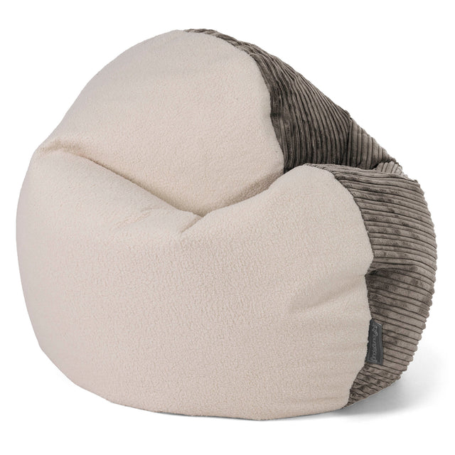 Flexforma Adult Bean Bag Chair - Boucle & Cord Graphite Grey 01
