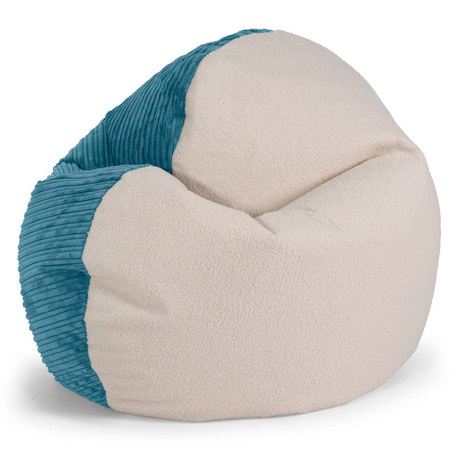 Flexforma Kids Bean Bag Chair for Toddlers 1-3 yr - Boucle & Cord Aegean Blue 01