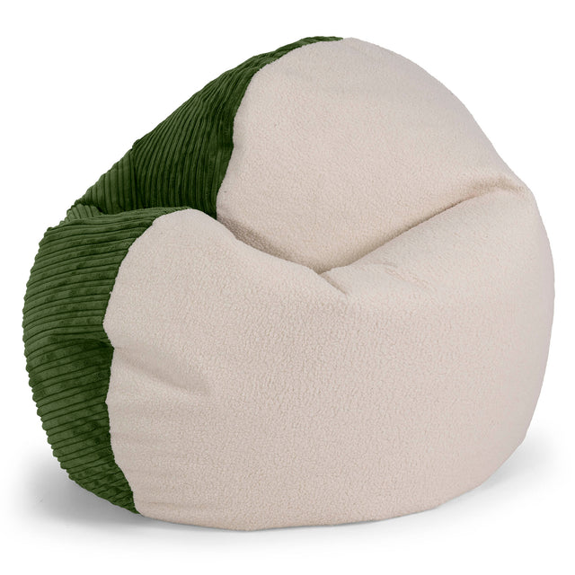 Flexforma Kids Bean Bag Chair for Toddlers 1-3 yr - Boucle & Cord Forest Green 01