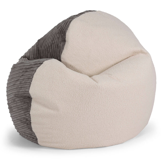Flexforma Kids Bean Bag Chair for Toddlers 1-3 yr - Boucle & Cord Graphite Grey 01
