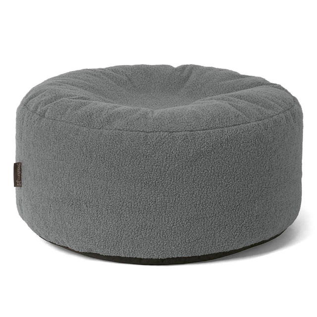 Large Round Pouffe - Boucle Grey 01