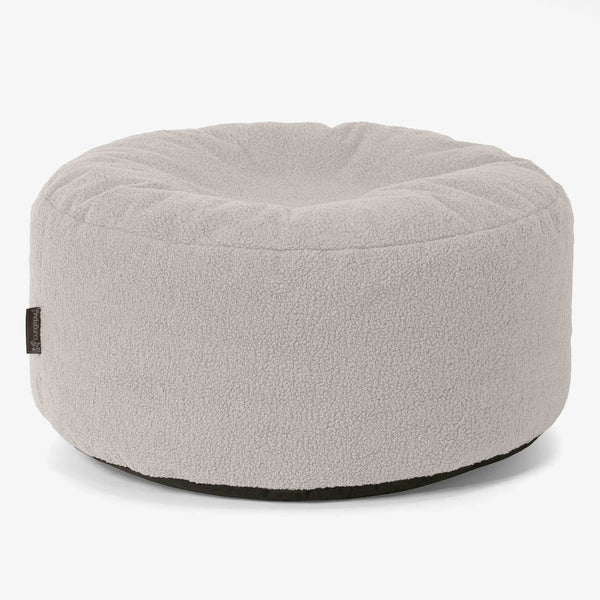 Large Round Pouffe - Boucle Ivory 01
