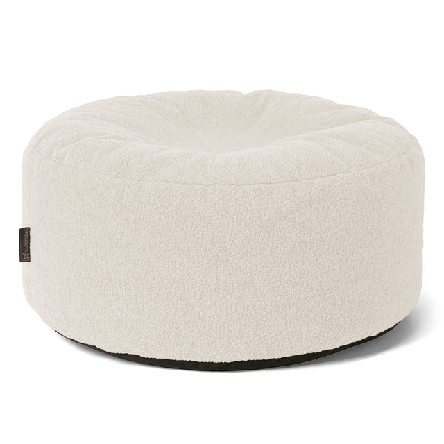 Large Round Pouffe - Boucle Ivory 01