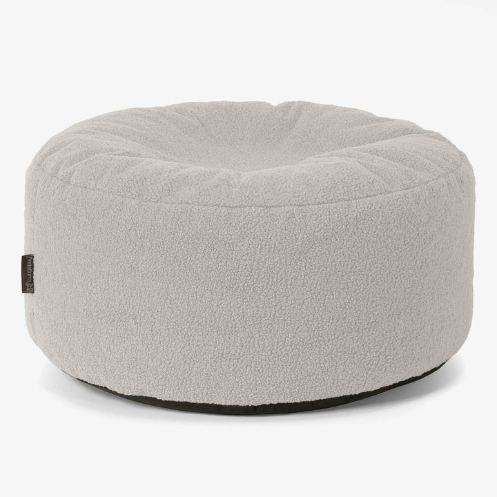Large Round Pouffe - Boucle Ivory 01