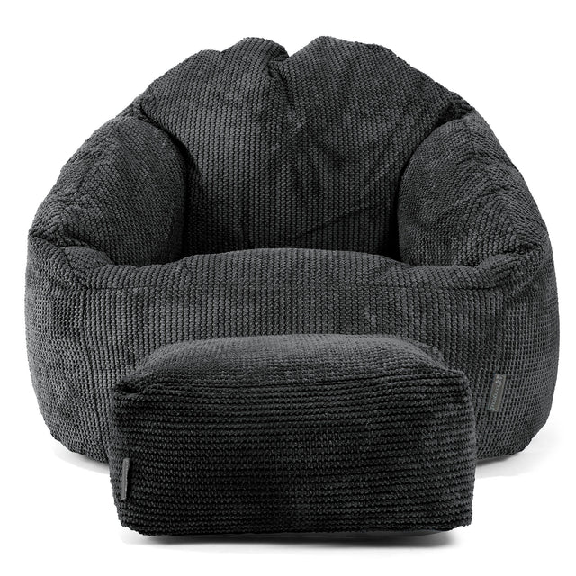 Bubble Bean Bag Chair - Pom Pom Black 02