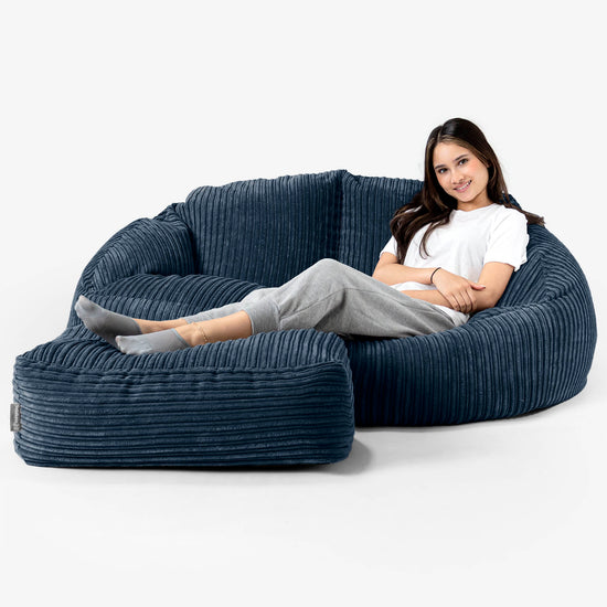 Bubble Sofa Bean Bag - Cord Navy Blue 03