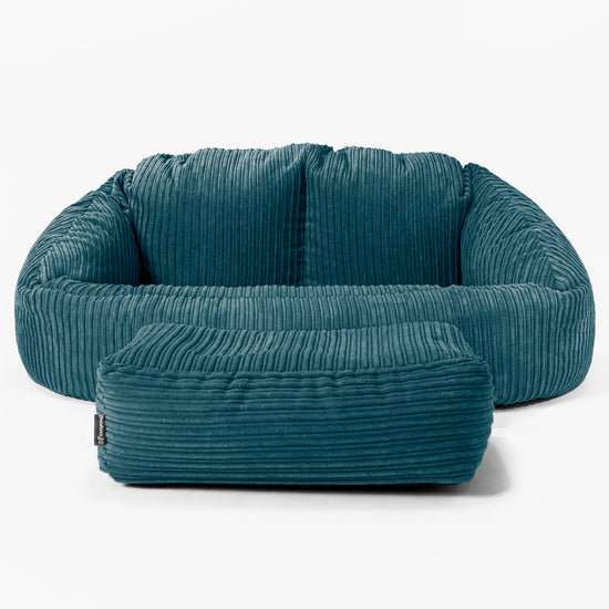 Bubble Sofa Bean Bag - Cord Teal Blue 02
