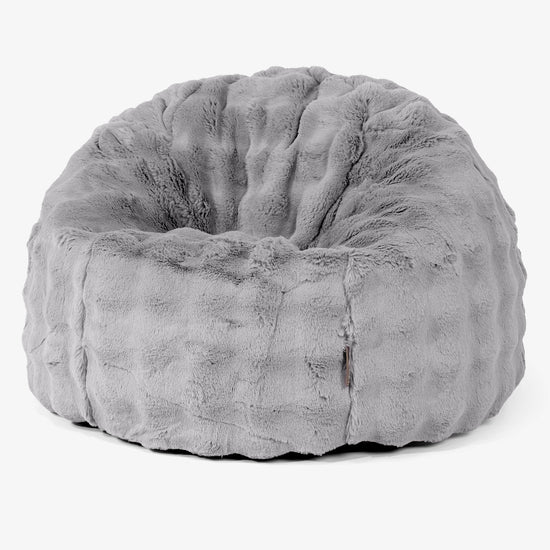 Classic Bean Bag Chair - Bubble Faux Fur Grey 01