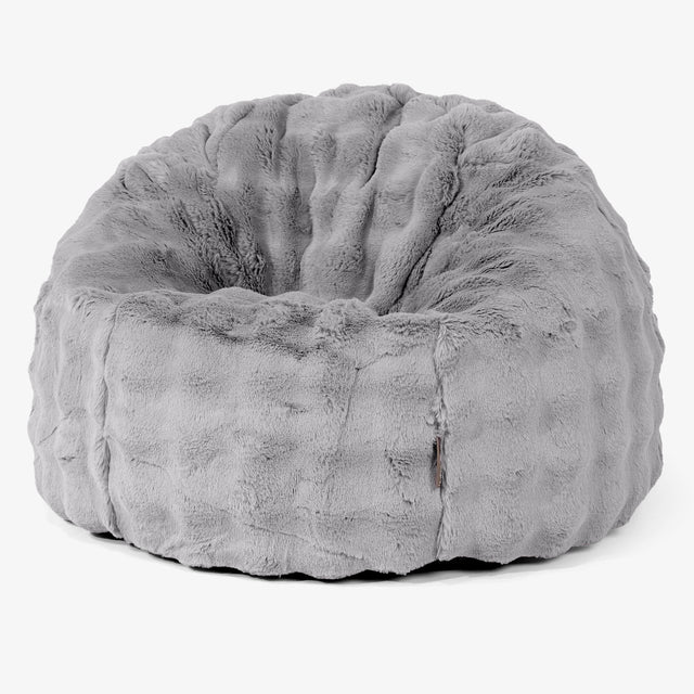 Classic Bean Bag Chair - Bubble Faux Fur Grey 01
